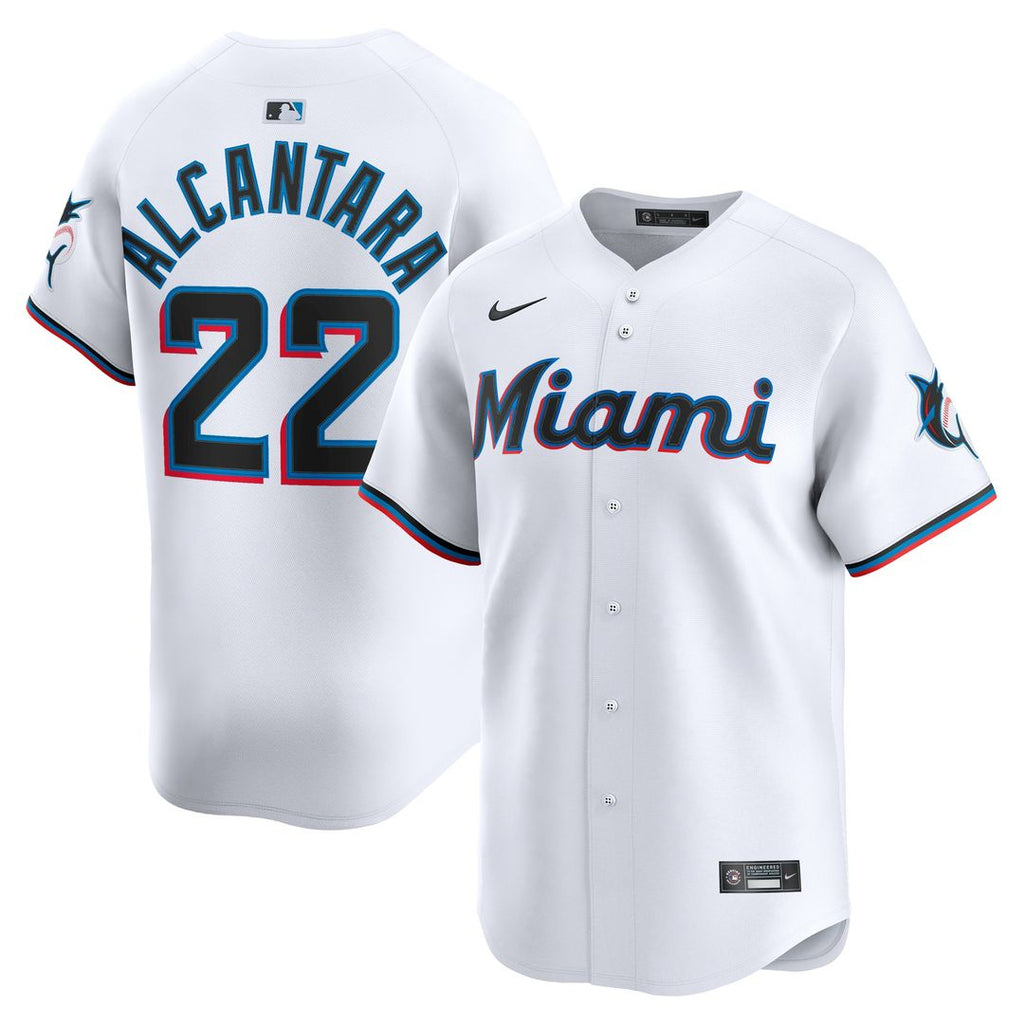 Miami Marlins Sandy Alcantara Nike Home Limited Player Jersey - White Team Jersey Sports Fan Apparel