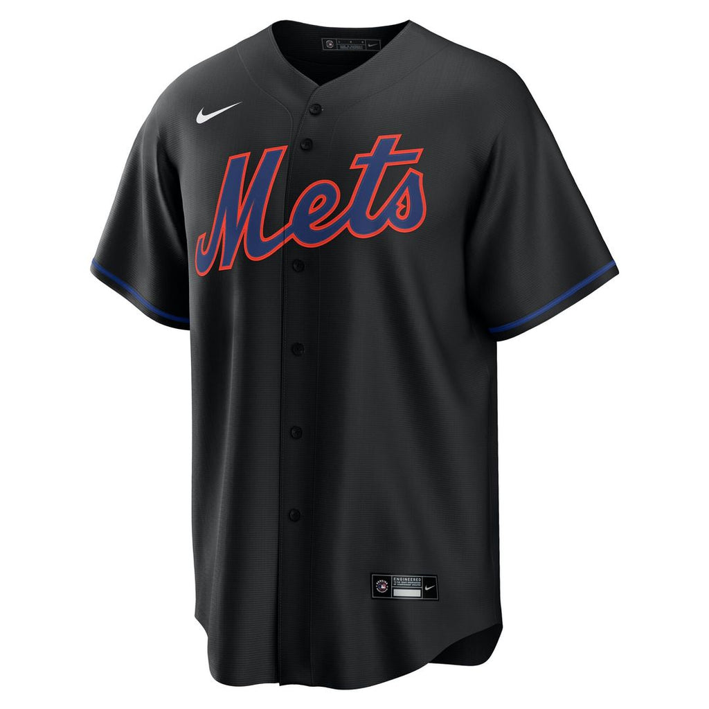 New York Mets Francisco Lindor Nike Alternate Replica Jersey - Black Team Jersey Sports Fan Apparel