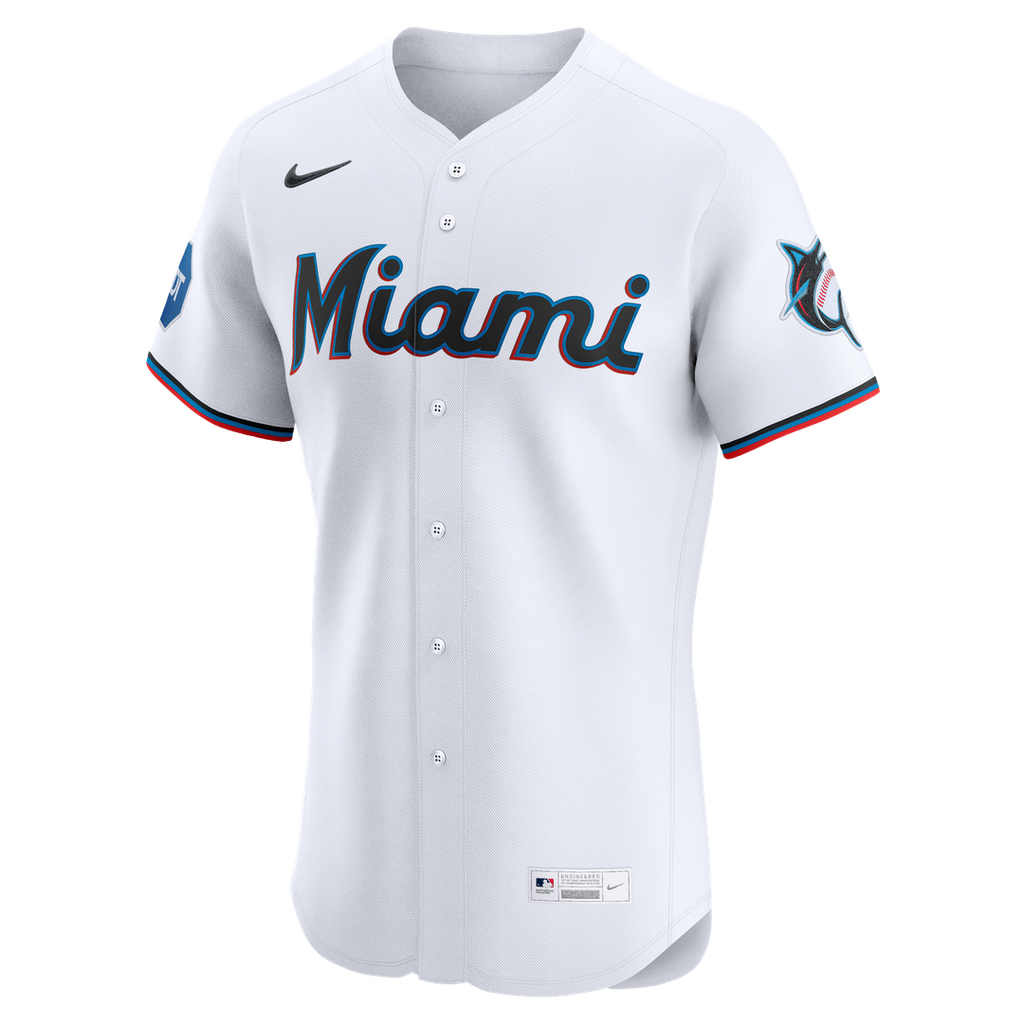 Miami Marlins Nike Home Elite Jersey - White Team Jersey Sports Fan Apparel