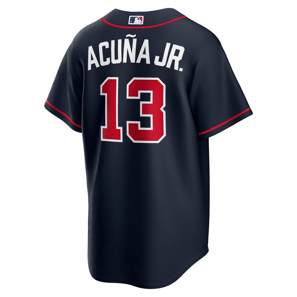 Atlanta Braves Ronald Acuña Jr. Nike Alternate Replica Jersey - Navy Team Jersey Sports Fan Apparel