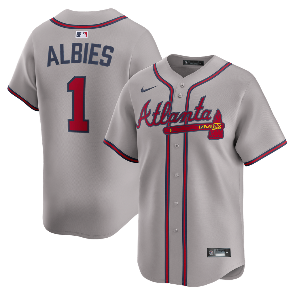 Atlanta Braves Ozzie Albies Nike Road Limited Player Jersey - Gray Team Jersey Sports Fan Apparel