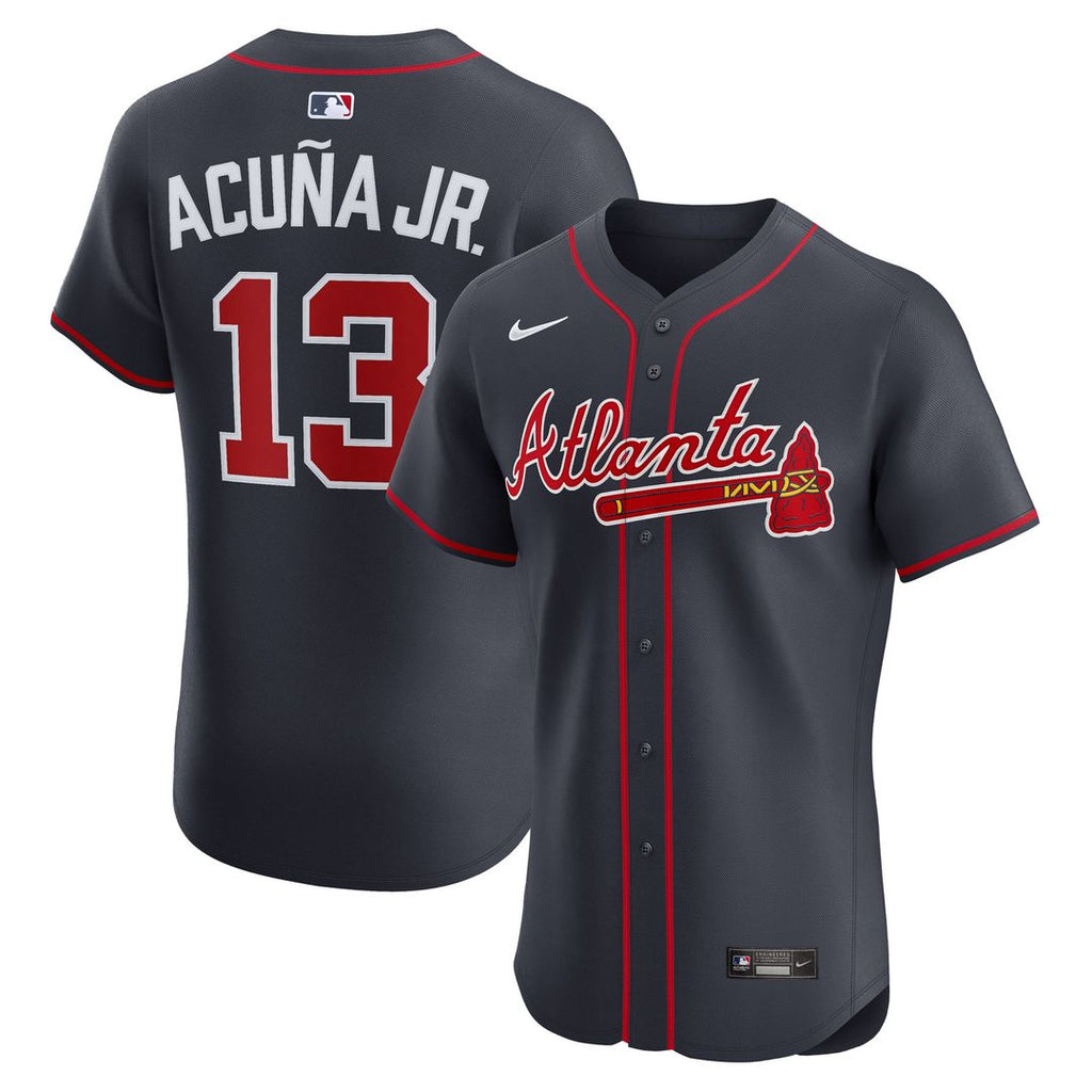 Atlanta Braves Ronald Acuña Jr. Nike Alternate Elite Jersey - Navy Team Jersey Sports Fan Apparel
