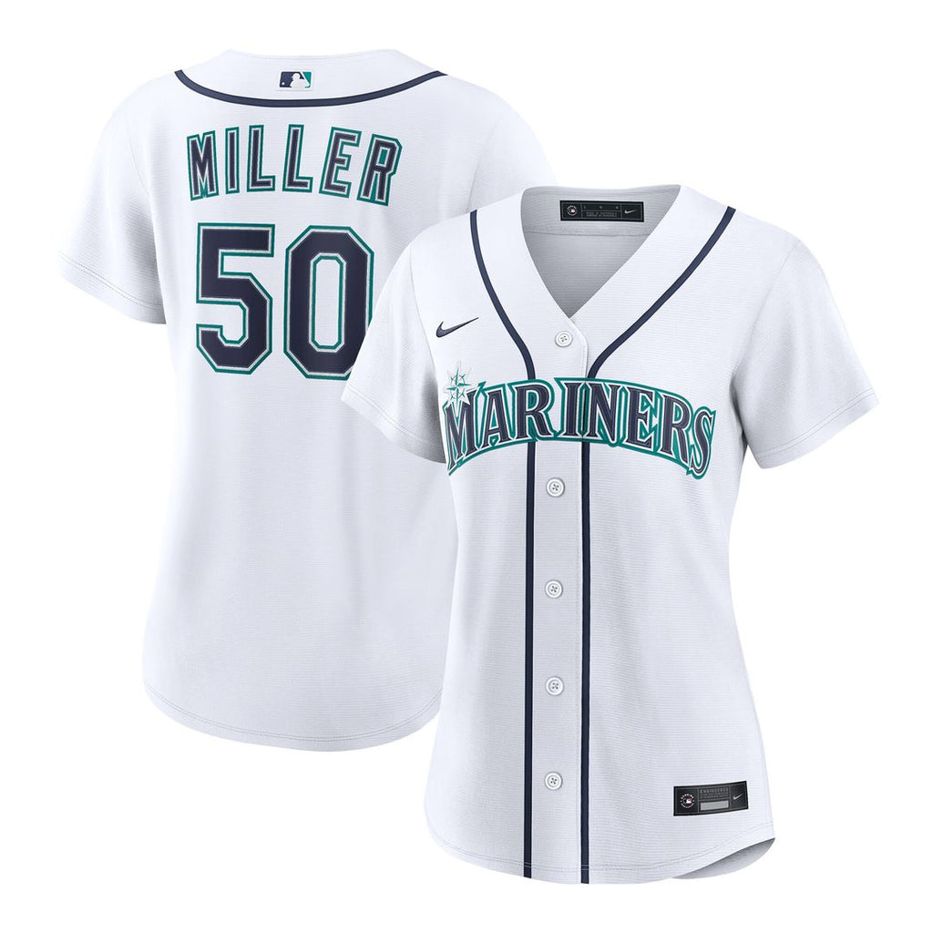 Seattle Mariners Bryce Miller Nike Women's Home Replica Jersey - White Team Jersey Sports Fan Apparel