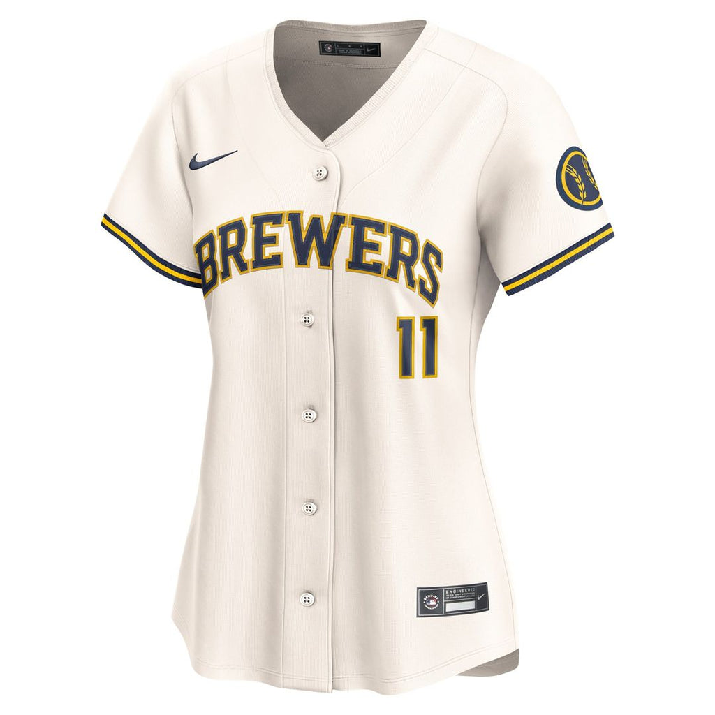Milwaukee Brewers Jackson Chourio Nike Women's Home Limited Player Jersey - Cream Team Jersey Sports Fan Apparel