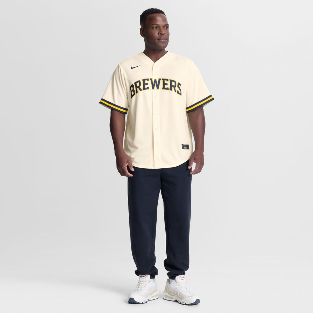 Milwaukee Brewers Jackson Chourio Nike Home Replica Jersey - Cream Team Jersey Sports Fan Apparel
