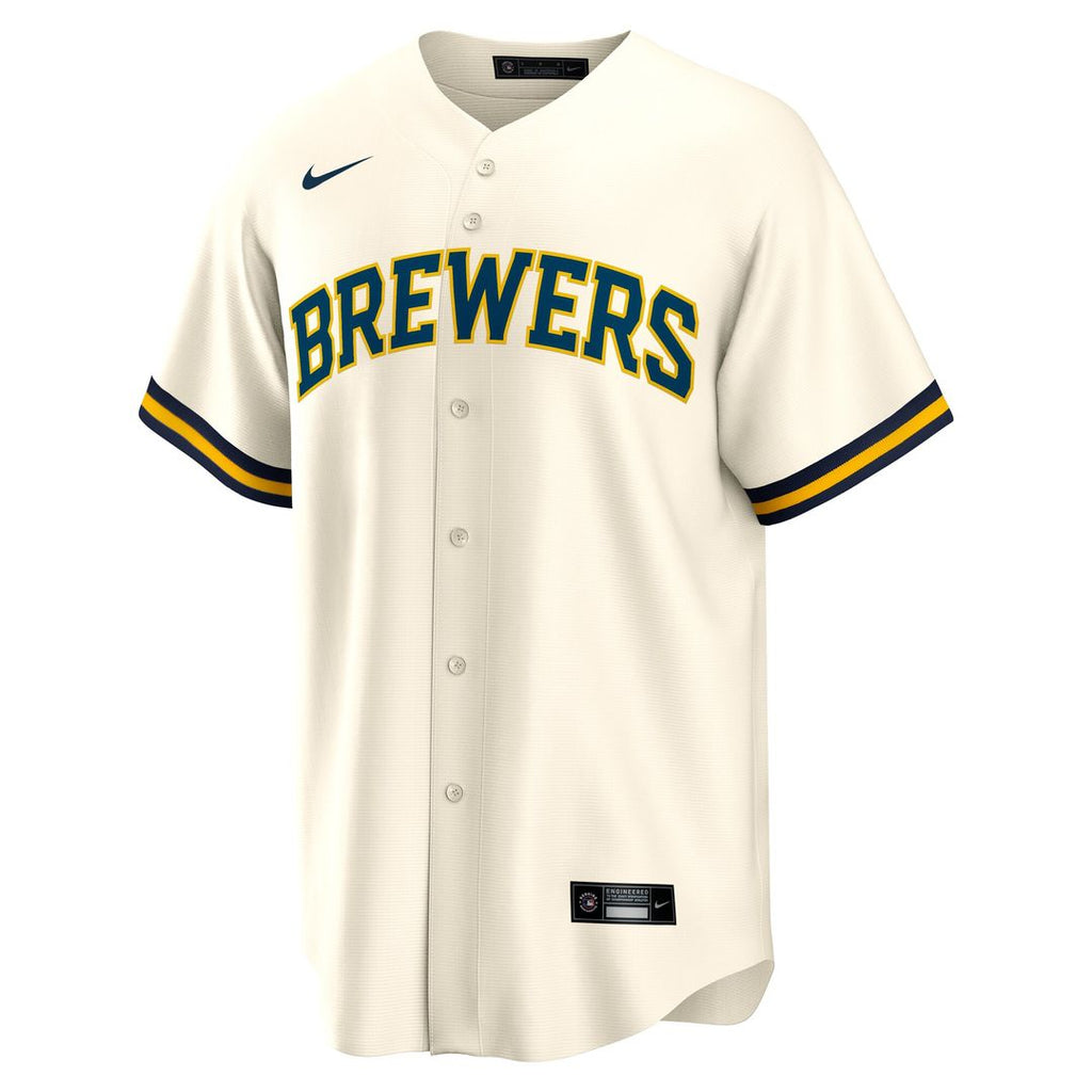 Milwaukee Brewers Joey Ortiz Nike Home Replica Jersey - White Team Jersey Sports Fan Apparel