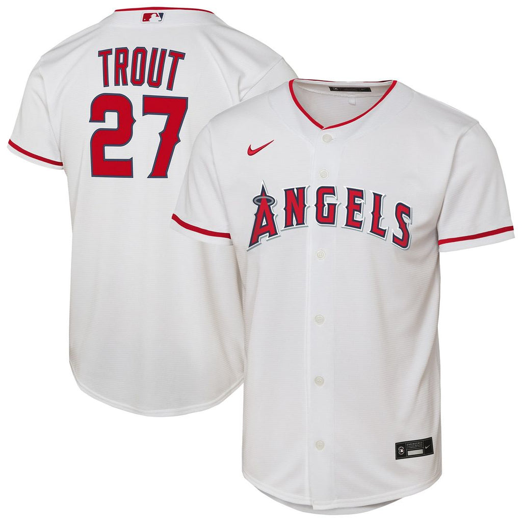 Los Angeles Angels Mike Trout Nike Youth Home Replica Player Jersey - White Team Jersey Sports Fan Apparel