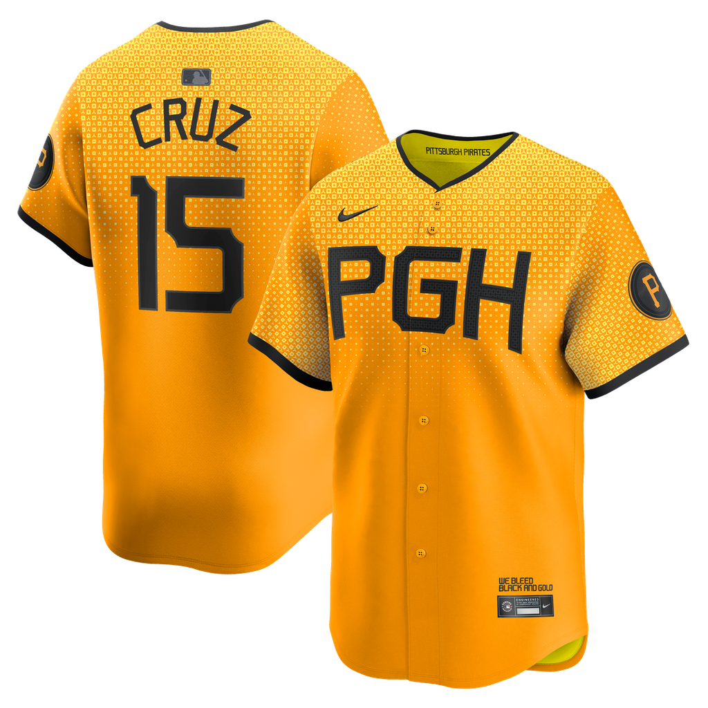 Pittsburgh Pirates Oneil Cruz Nike City Connect Limited Jersey - Gold Team Jersey Sports Fan Apparel