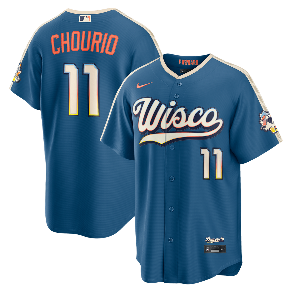 Milwaukee Brewers Jackson Chourio Nike 2026 City Connect Stadium Jersey - Mineral Blue Team Jersey Sports Fan Apparel