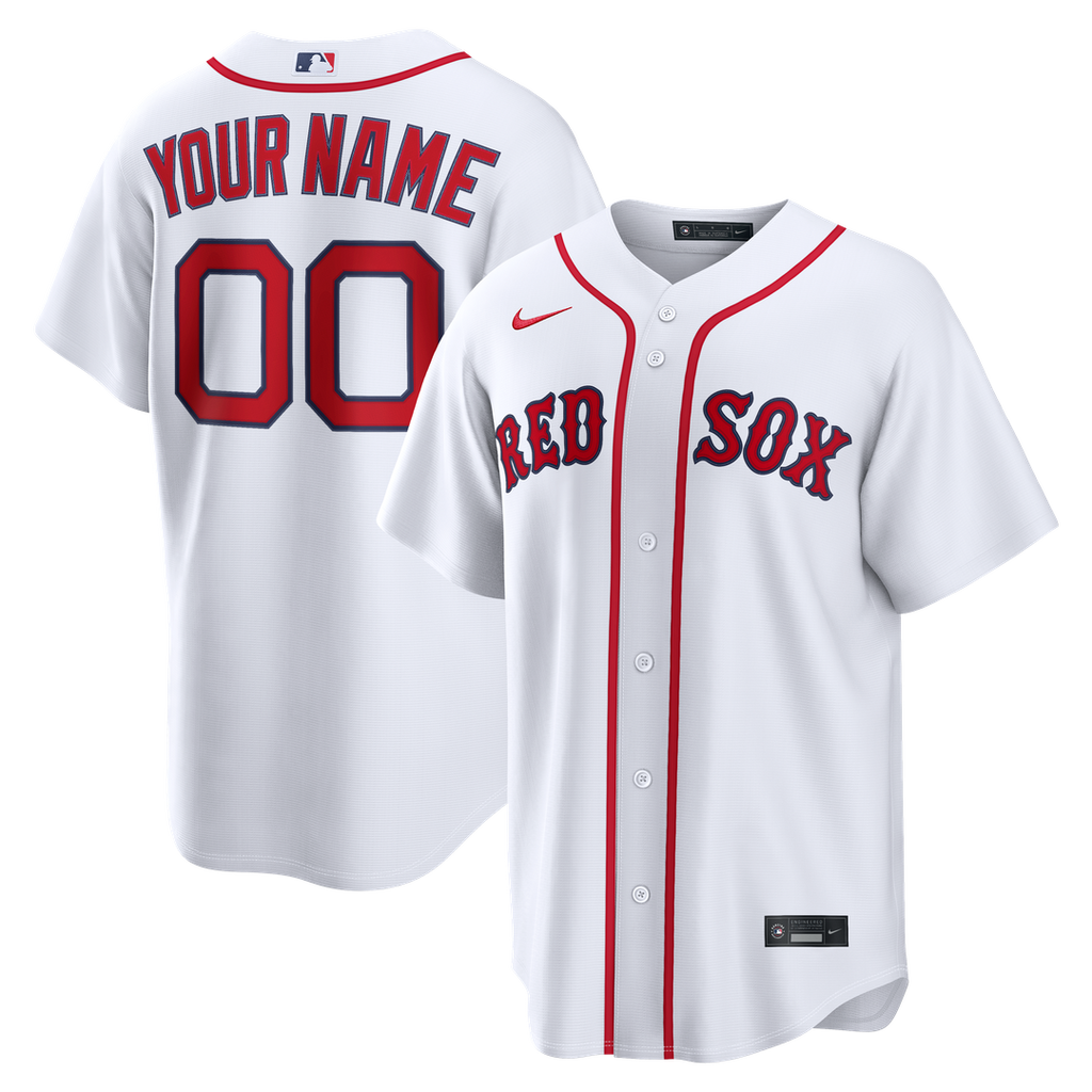 Boston Red Sox Nike Home Replica Custom Jersey - White Team Jersey Sports Fan Apparel
