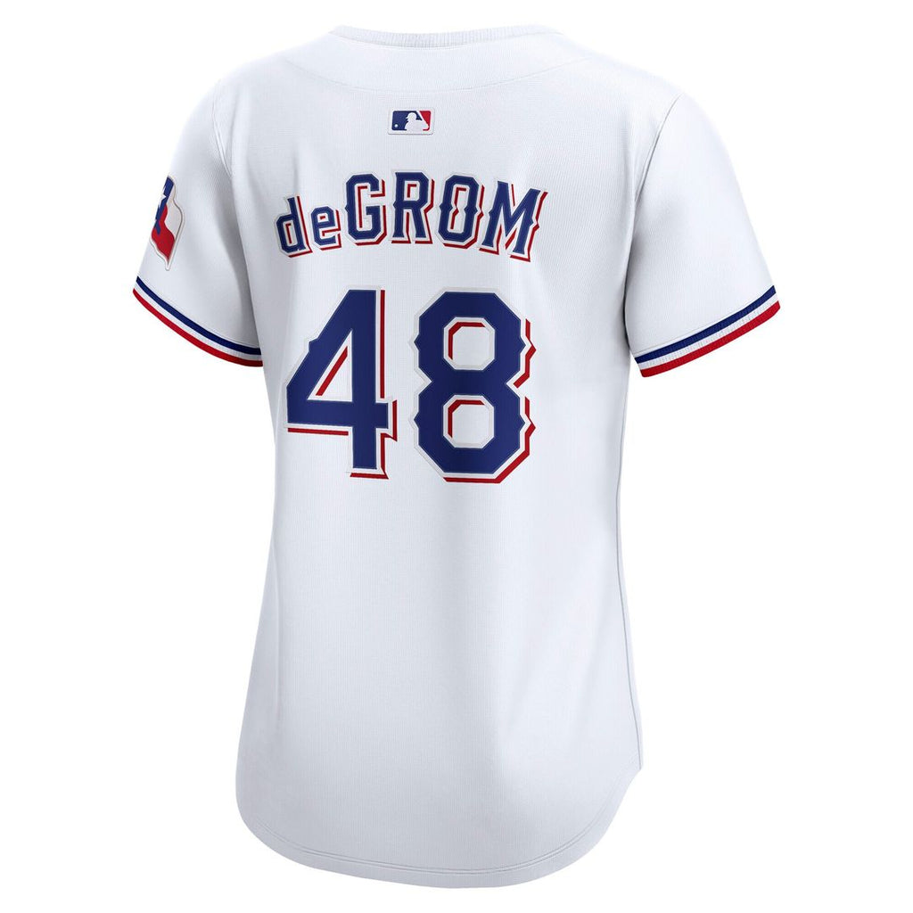 Texas Rangers Jacob deGrom Nike Women's Home Limited Player Jersey - White Team Jersey Sports Fan Apparel