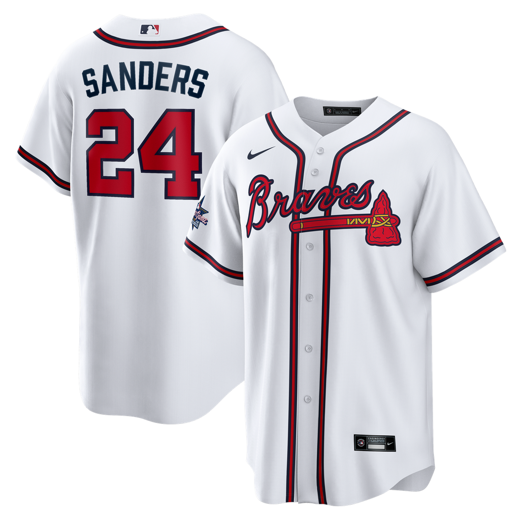 Atlanta Braves Deion Sanders Nike Home Retired Player Replica Jersey - White Team Jersey Sports Fan Apparel