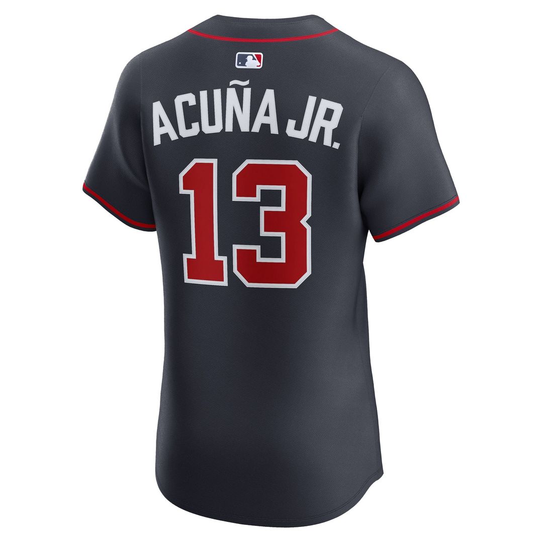 Atlanta Braves Ronald Acuña Jr. Nike Alternate Elite Jersey - Navy Team Jersey Sports Fan Apparel