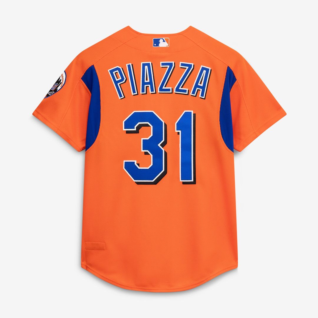 New York Mets Mike Piazza Mitchell & Ness Cooperstown Mesh Batting Practice Button - Up Jersey - Orange Team Jersey Sports Fan Apparel