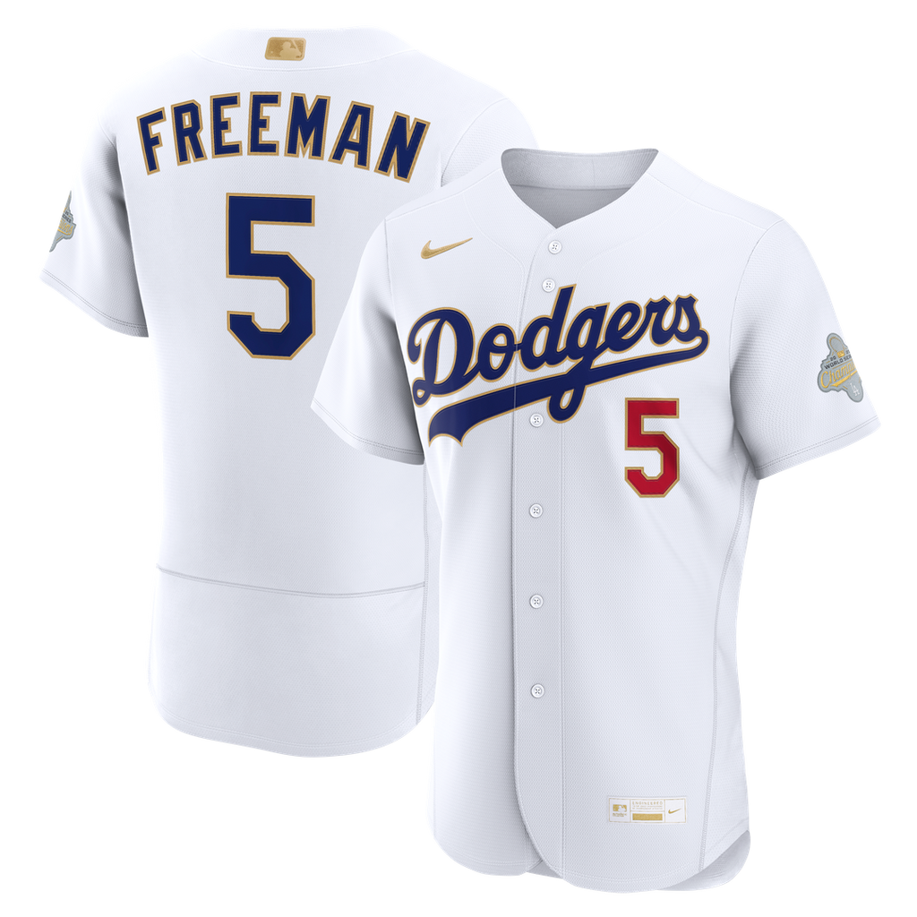 Los Angeles Dodgers Freddie Freeman Nike 2026 Gold Collection Authentic Jersey - White Team Jersey Sports Fan Apparel