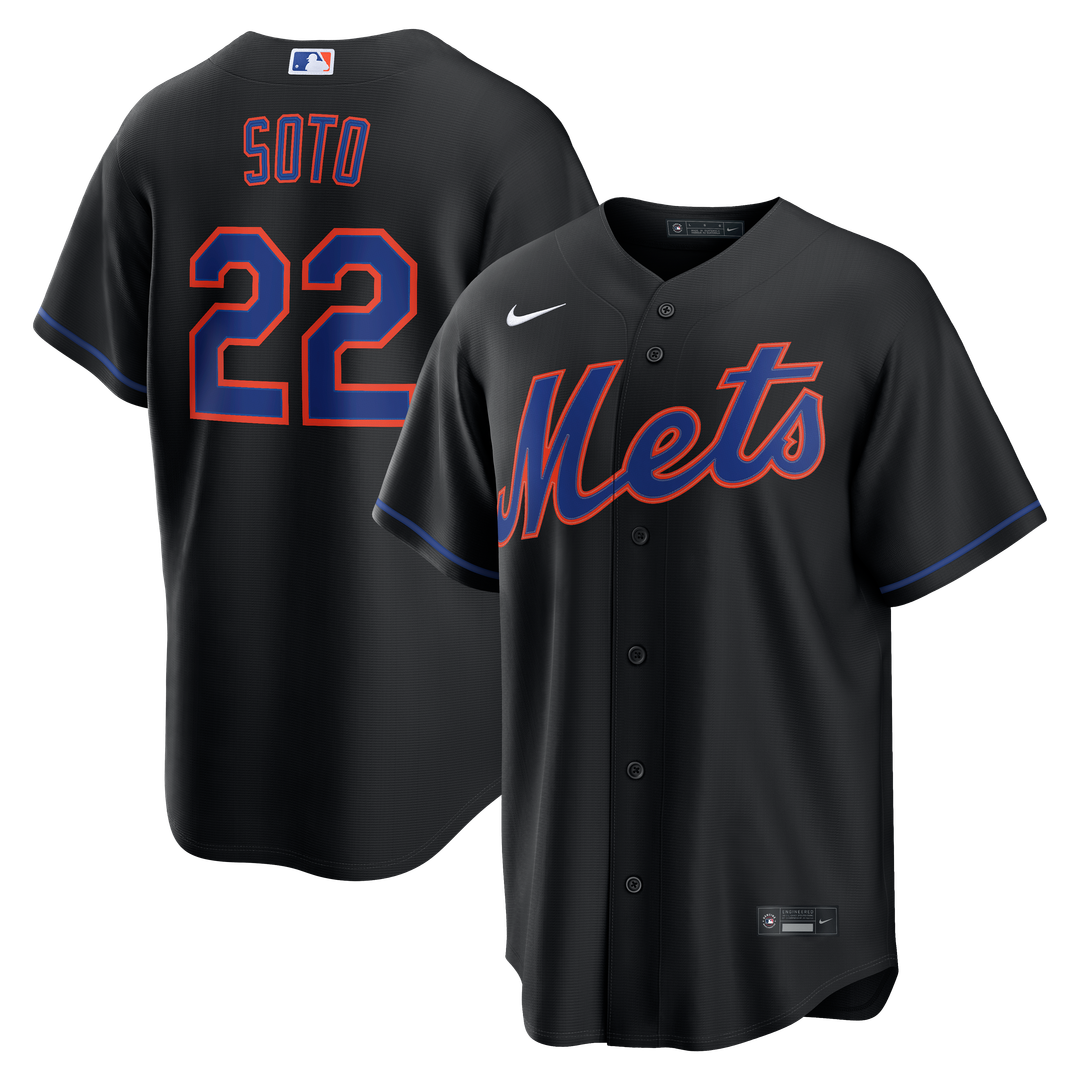 New York Mets Juan Soto Nike Alternate Replica Jersey - Black Team Jersey Sports Fan Apparel