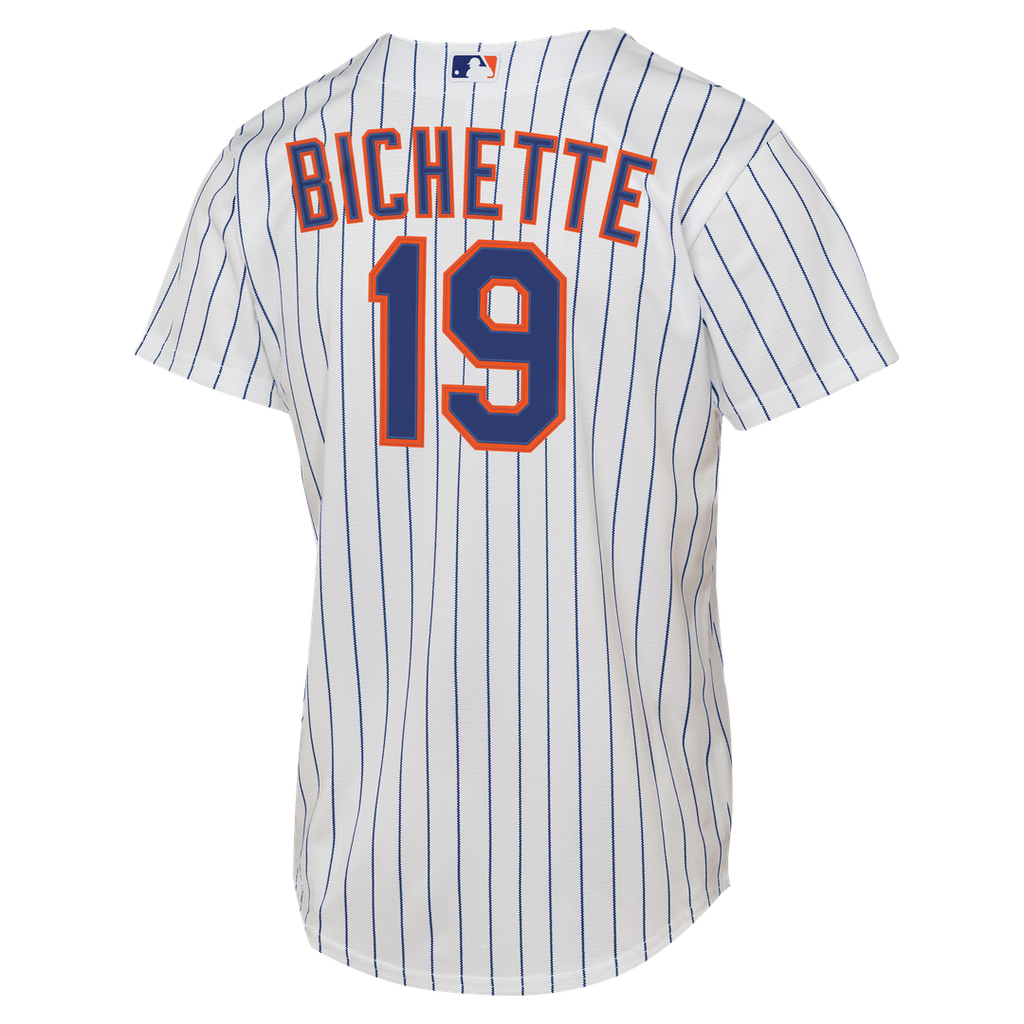 New York Mets Bo Bichette Nike Youth Home Baseline Jersey - White Team Jersey Sports Fan Apparel