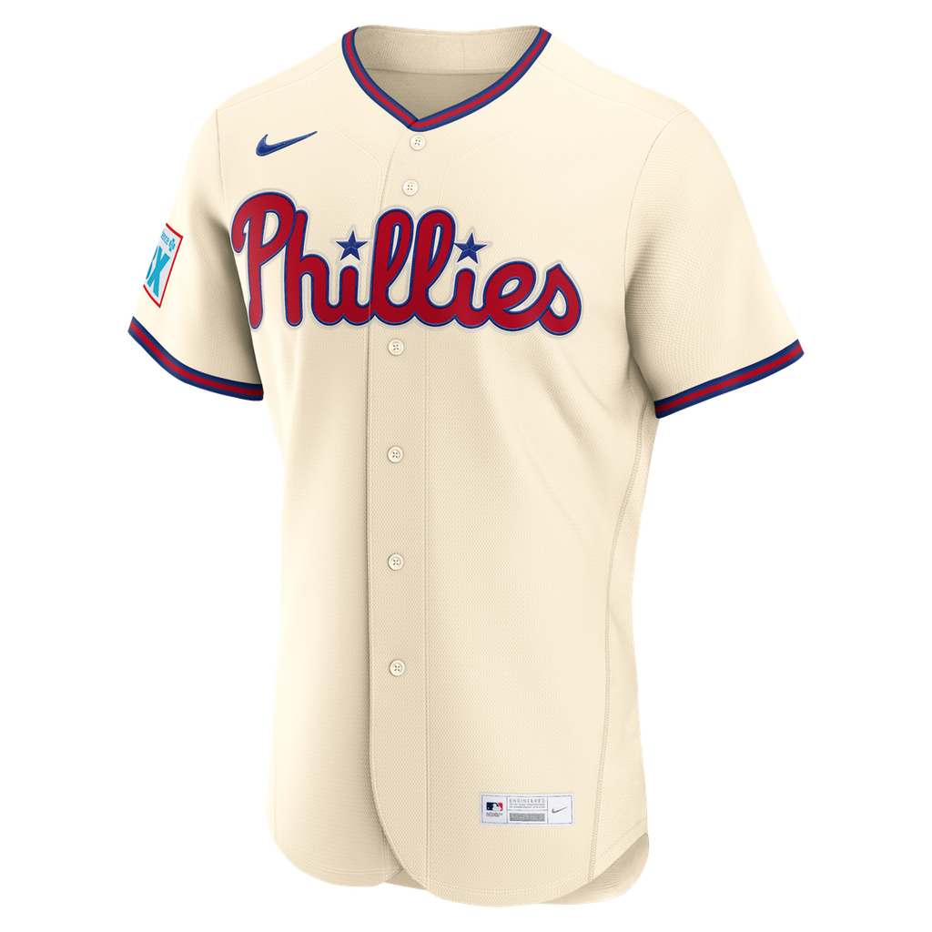 Philadelphia Phillies Bryce Harper Nike Home Authentic Sponsor Patch Jersey - White Team Jersey Sports Fan Apparel