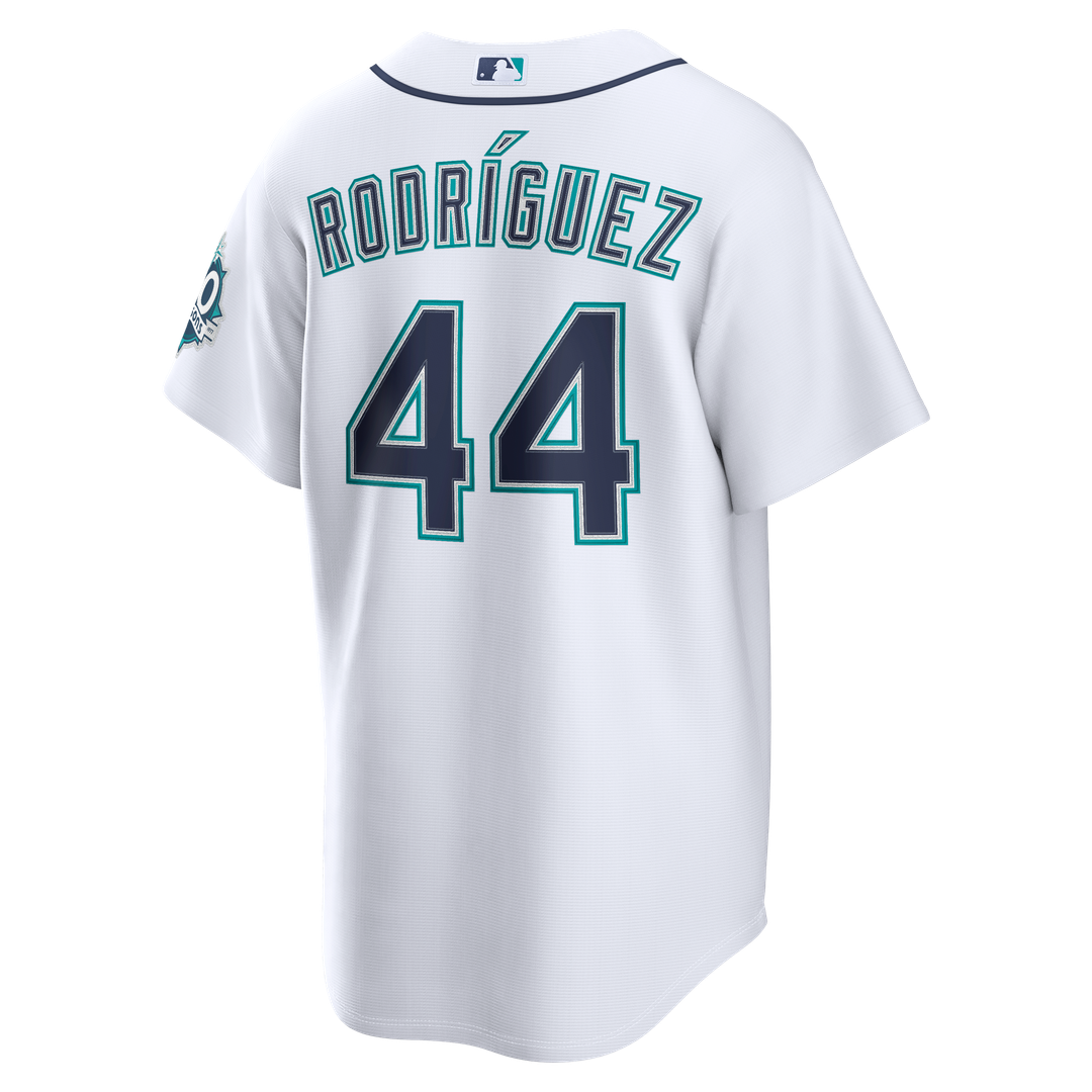 Seattle Mariners Julio Rodríguez Nike Home Stadium 50th Season Patch Jersey - White Team Jersey Sports Fan Apparel