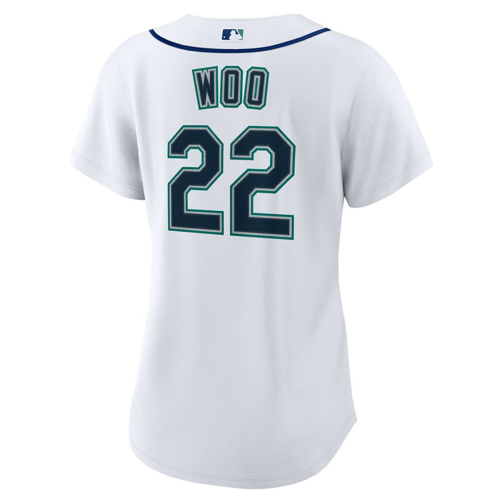 Seattle Mariners Bryan Woo Nike Women's Home Replica Jersey - White Team Jersey Sports Fan Apparel