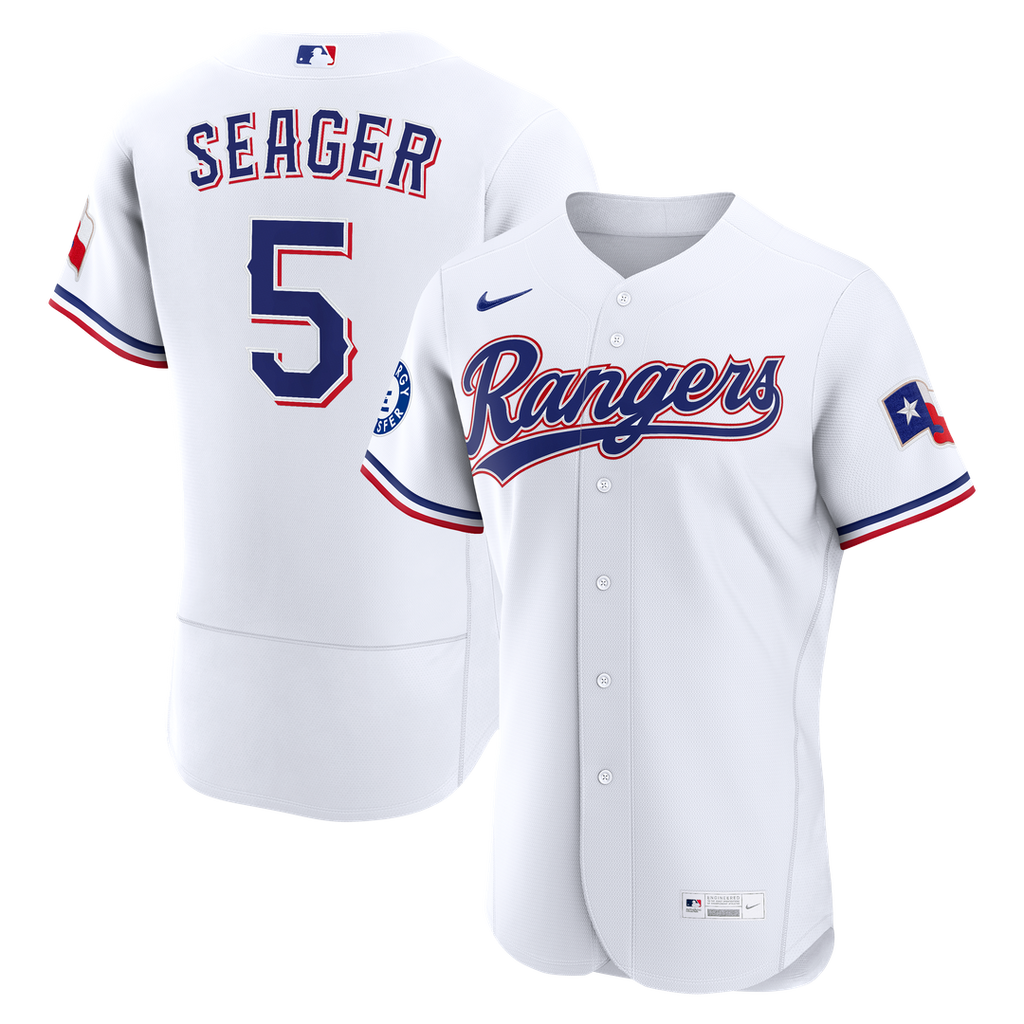 Texas Rangers Corey Seager Nike Home Authentic Sponsor Patch Jersey - White Team Jersey Sports Fan Apparel