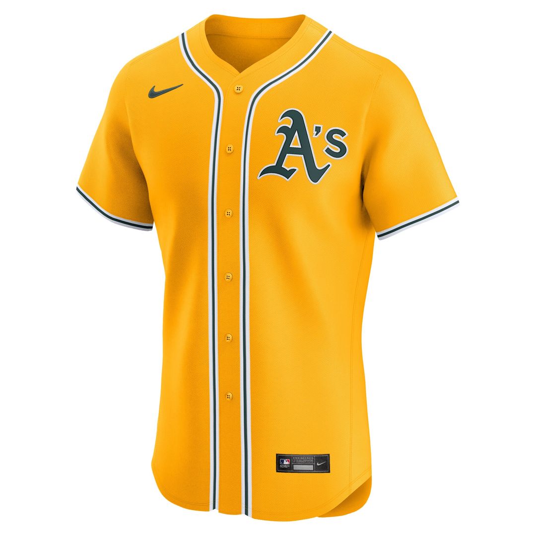 Athletics Nike Alternate 2 Elite Jersey - Gold Team Jersey Sports Fan Apparel