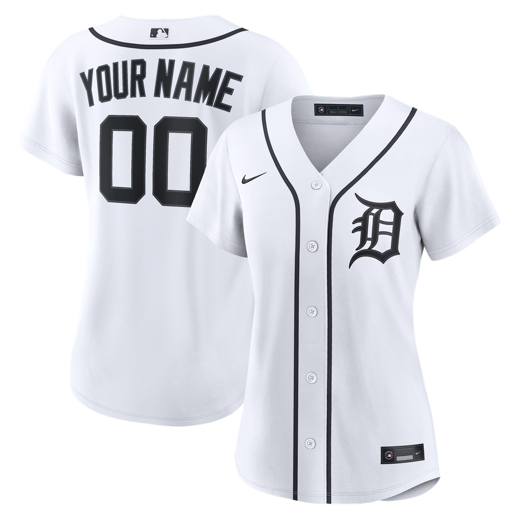 Detroit Tigers Nike Women's Home Replica Custom Jersey - White Team Jersey Sports Fan Apparel