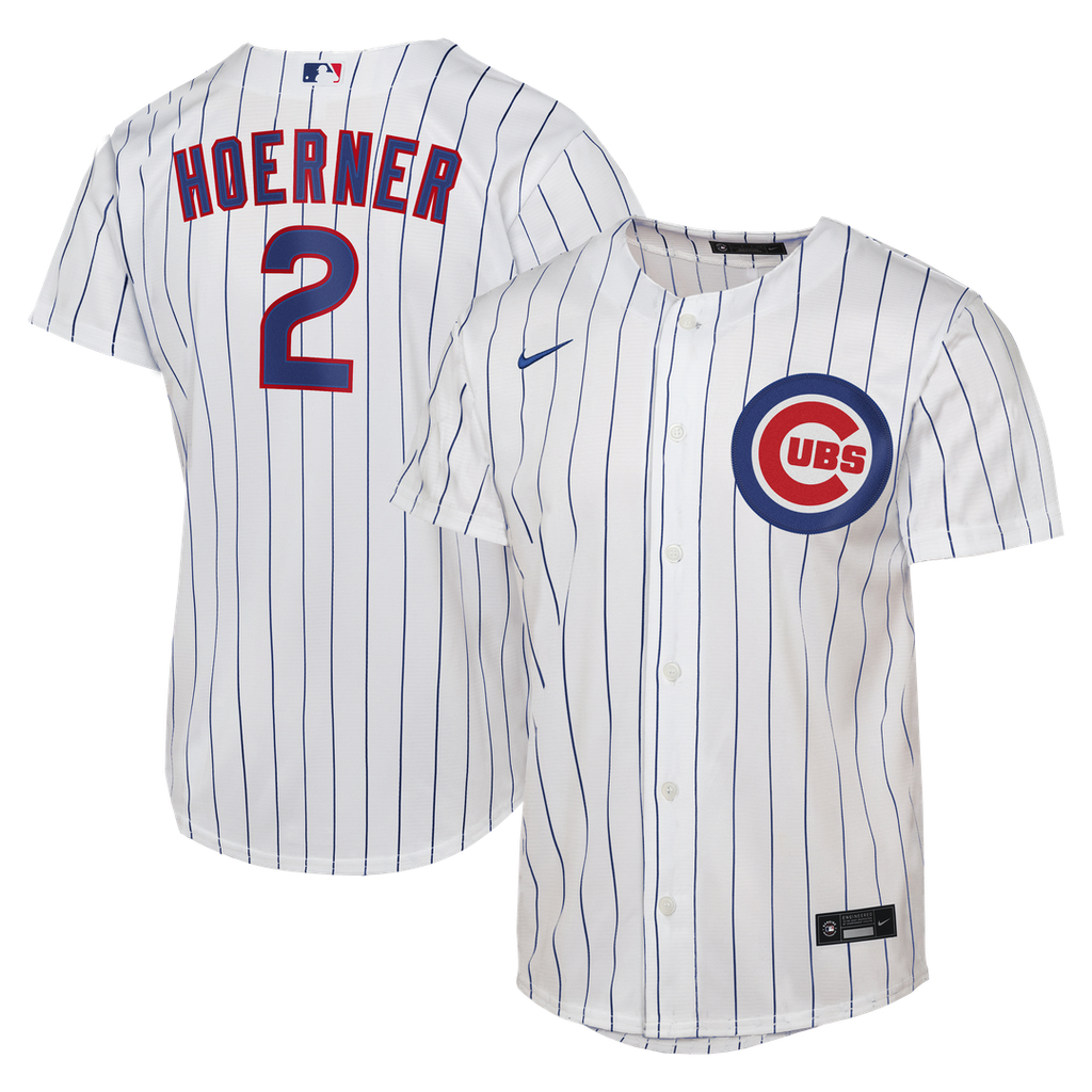Chicago Cubs Nico Hoerner Nike Youth Home Replica Jersey - White Team Jersey Sports Fan Apparel