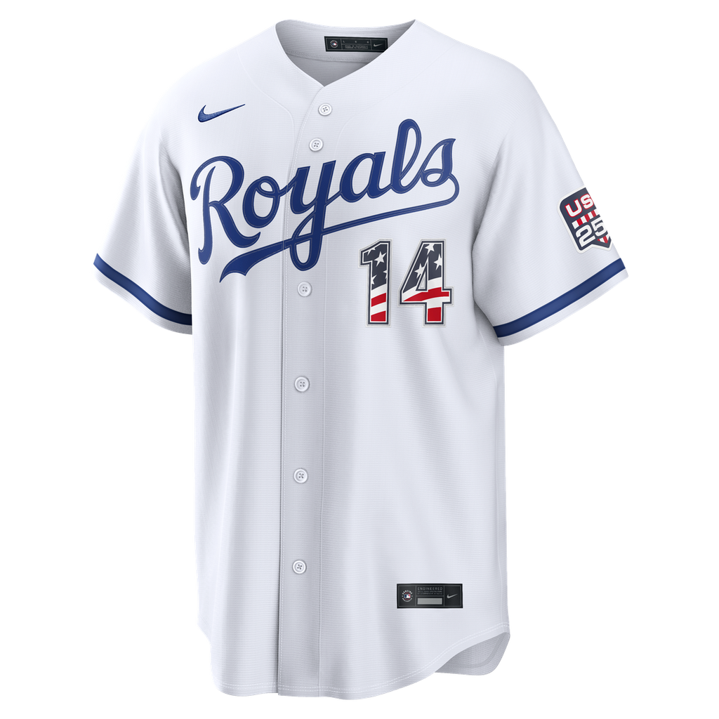 Kansas City Royals Jac Caglianone Nike USA 250 Fourth of July Home Stadium Jersey - White Team Jersey Sports Fan Apparel
