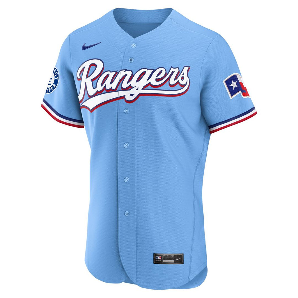 Texas Rangers Nike Home Sponsor Patch Authentic Jersey - White Team Jersey Sports Fan Apparel