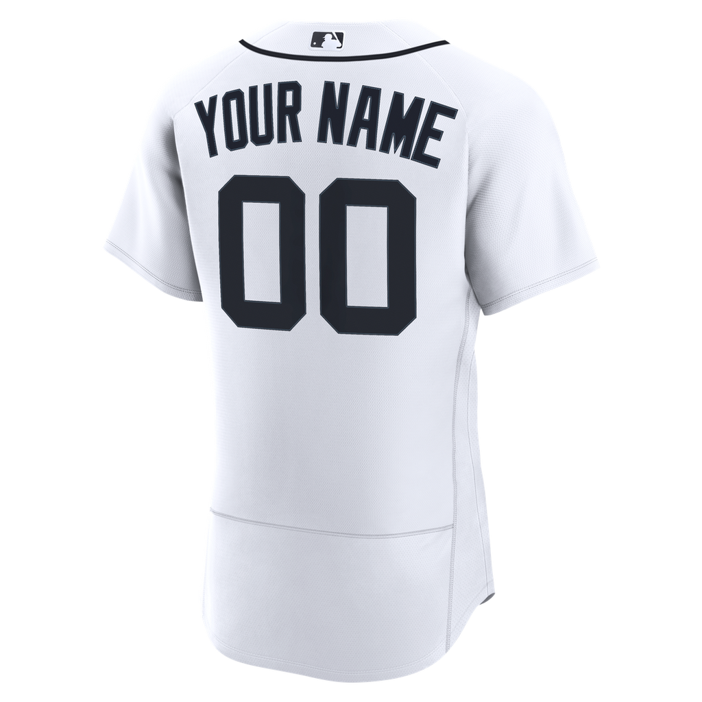 Detroit Tigers Nike Home Authentic Custom Jersey - White Team Jersey Sports Fan Apparel