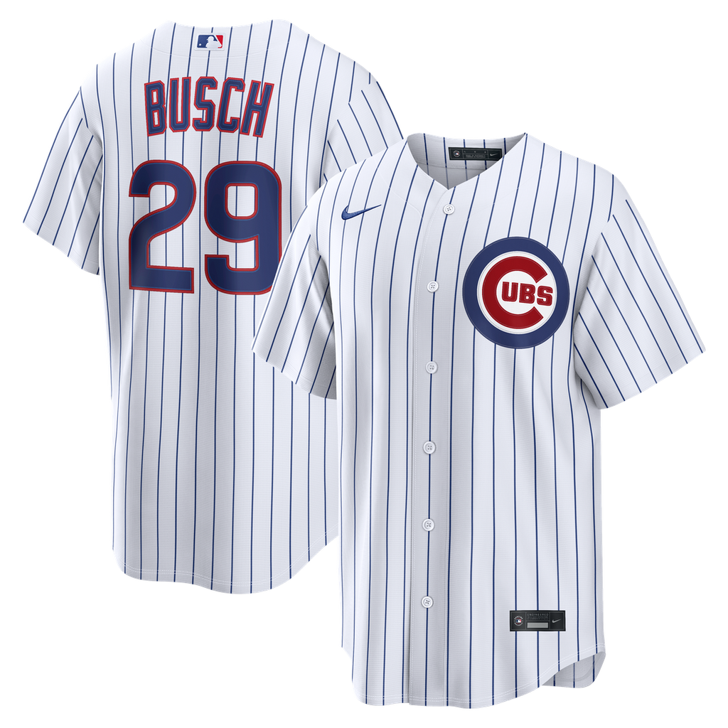 Chicago Cubs Michael Busch Nike Home Replica Jersey - White Team Jersey Sports Fan Apparel