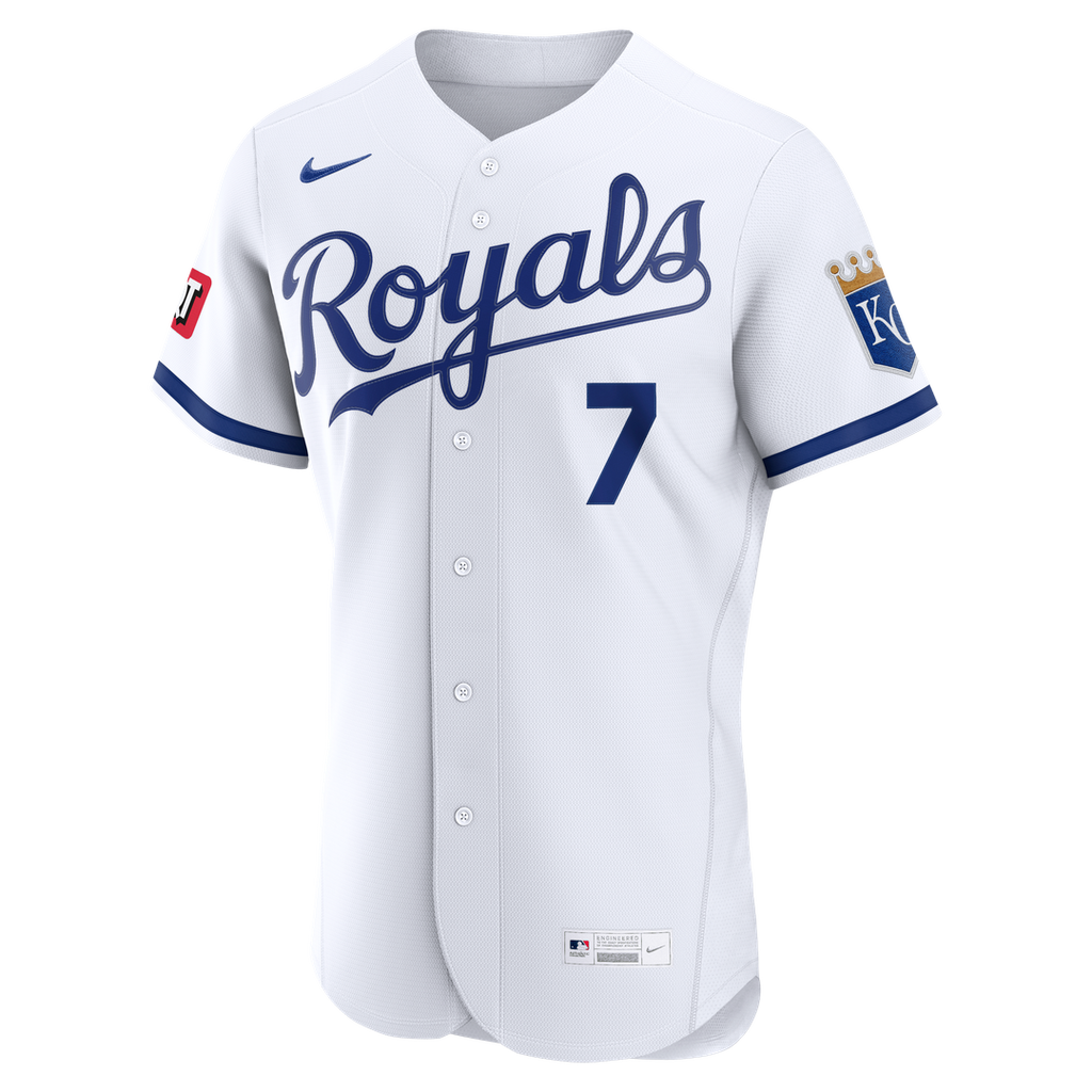 Kansas City Royals Bobby Witt Jr. Nike Home Authentic Sponsor Patch Jersey - White Team Jersey Sports Fan Apparel