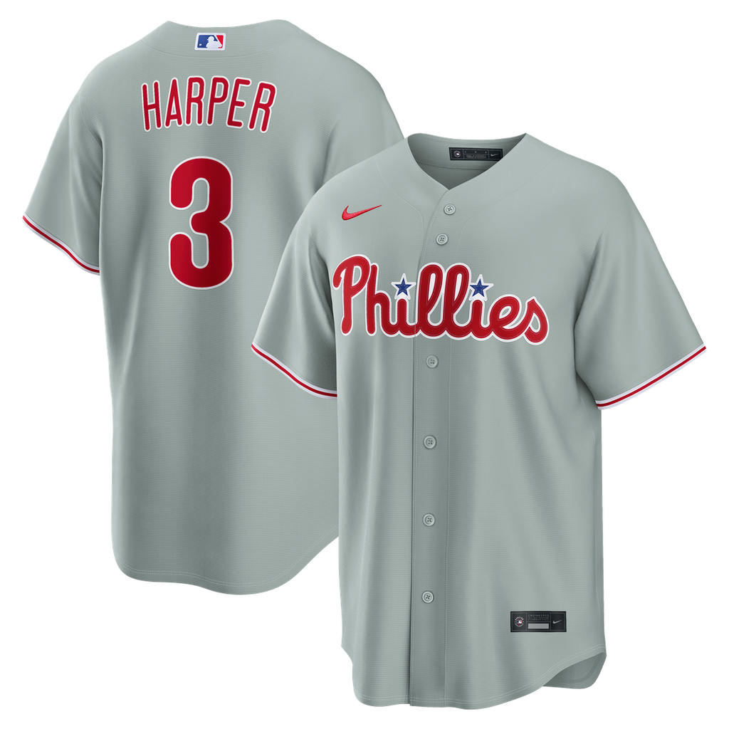 Philadelphia Phillies Bryce Harper Nike Road Replica Jersey - Gray Team Jersey Sports Fan Apparel