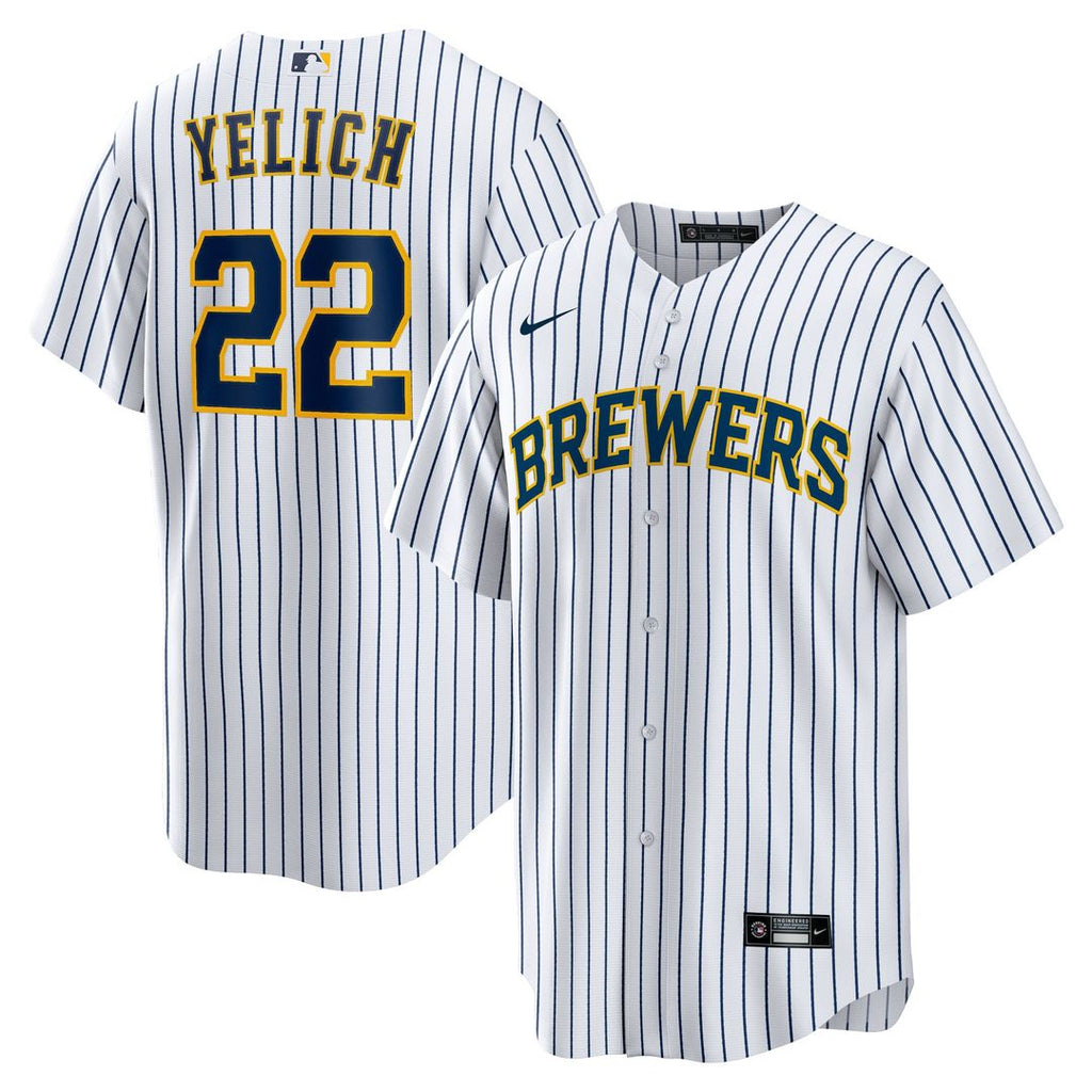 Milwaukee Brewers Christian Yelich Nike Alternate Replica Player Jersey - White Team Jersey Sports Fan Apparel