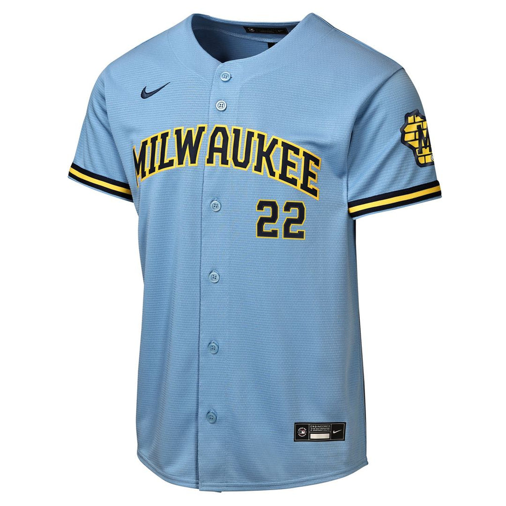 Milwaukee Brewers Christian Yelich Nike Youth Road Stadium Jersey - Powder Blue Team Jersey Sports Fan Apparel