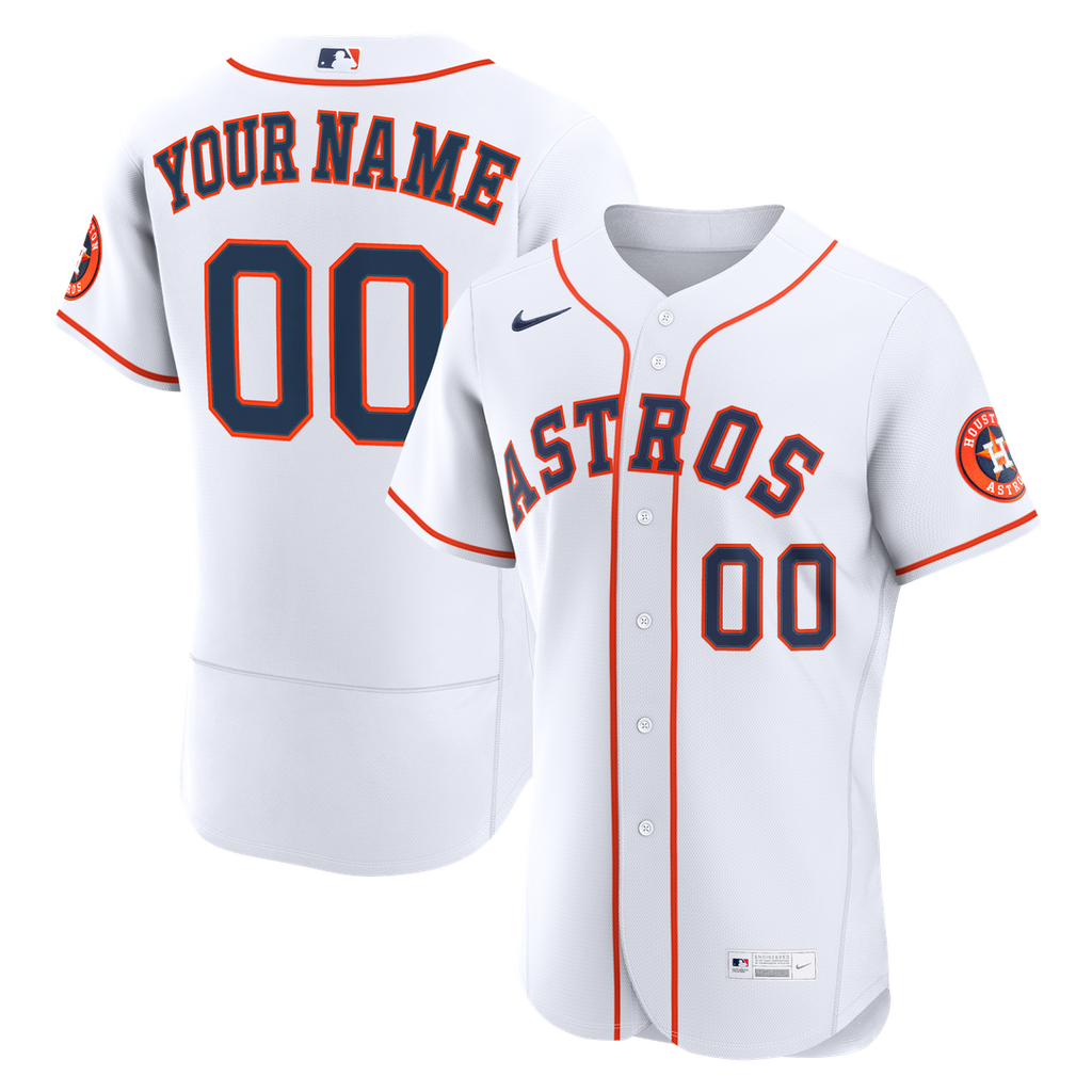 Houston Astros Nike Home Authentic Custom Jersey - White Team Jersey Sports Fan Apparel