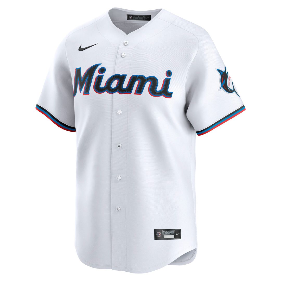Miami Marlins Nike Home Limited Jersey - White Team Jersey Sports Fan Apparel