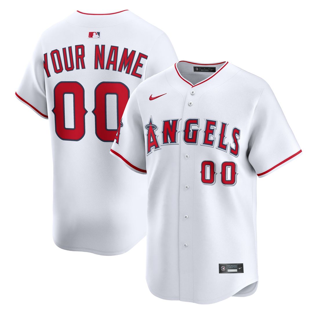 Los Angeles Angels Nike Home Limited Custom Jersey - White Team Jersey Sports Fan Apparel