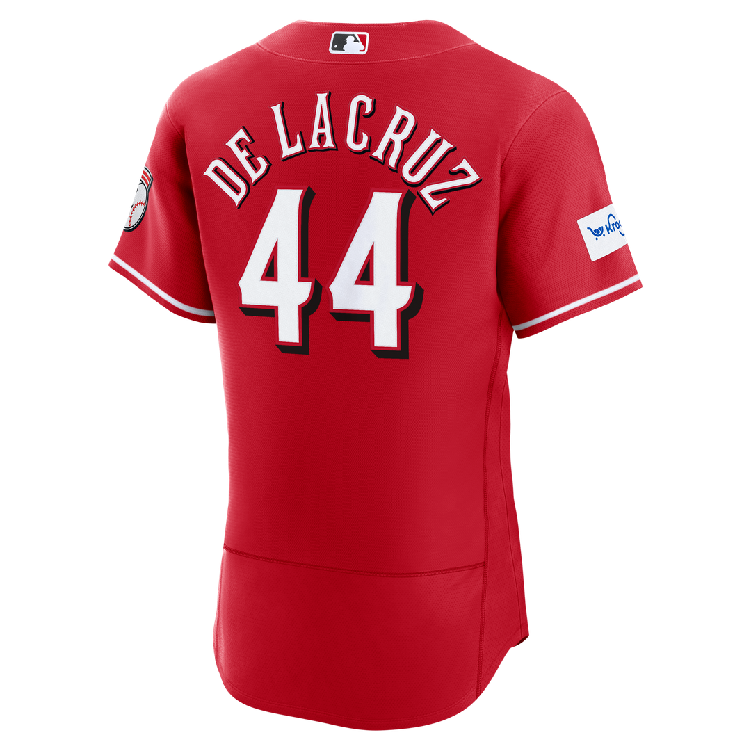Cincinnati Reds Elly De La Cruz Nike Home Authentic Sponsor Patch Jersey - White Team Jersey Sports Fan Apparel