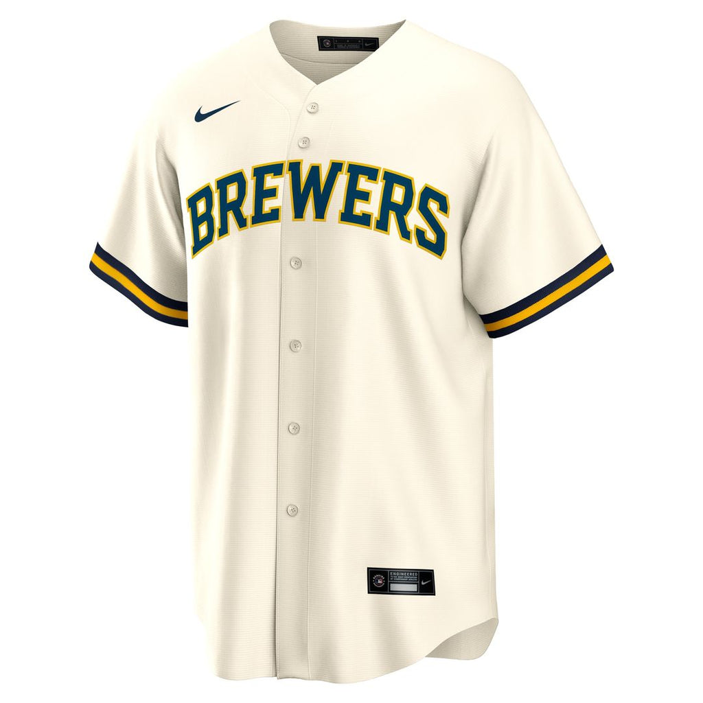 Milwaukee Brewers Jackson Chourio Nike Home Replica Jersey - Cream Team Jersey Sports Fan Apparel