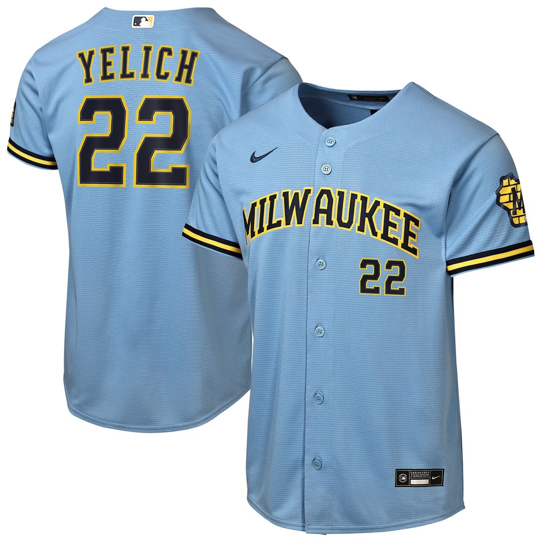 Milwaukee Brewers Christian Yelich Nike Youth Home Stadium Jersey - Cream Team Jersey Sports Fan Apparel