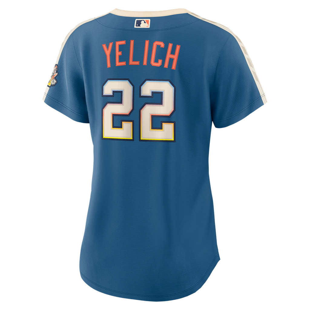 Milwaukee Brewers Christian Yelich Nike Women's 2026 City Connect Stadium Jersey - Mineral Blue Team Jersey Sports Fan Apparel