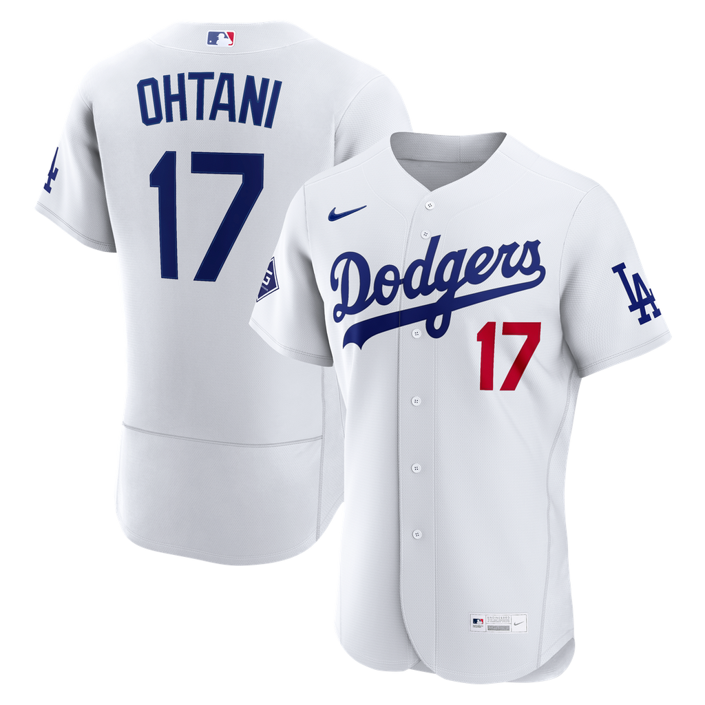 Los Angeles Dodgers Shohei Ohtani Nike Home Authentic Sponsor Patch Jersey - White Team Jersey Sports Fan Apparel