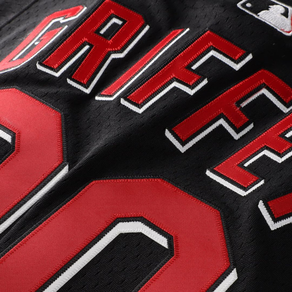 Cincinnati Reds Ken Griffey Jr. Mitchell & Ness Cooperstown Mesh Batting Practice Button - Up Jersey - Black Team Jersey Sports Fan Apparel