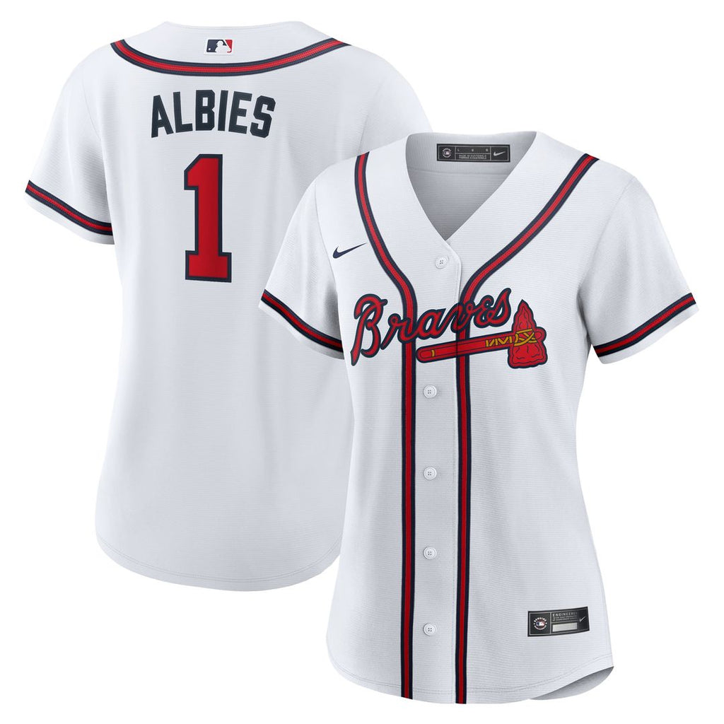 Atlanta Braves Ozzie Albies Nike Women's Home Replica Jersey - White Team Jersey Sports Fan Apparel
