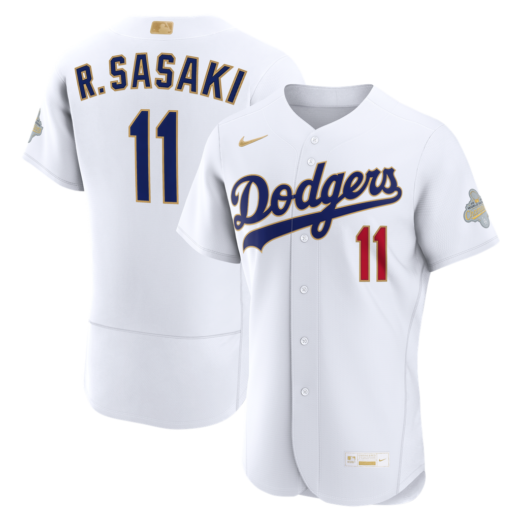 Los Angeles Dodgers Roki Sasaki Nike 2026 Gold Collection Authentic Jersey - White Team Jersey Sports Fan Apparel