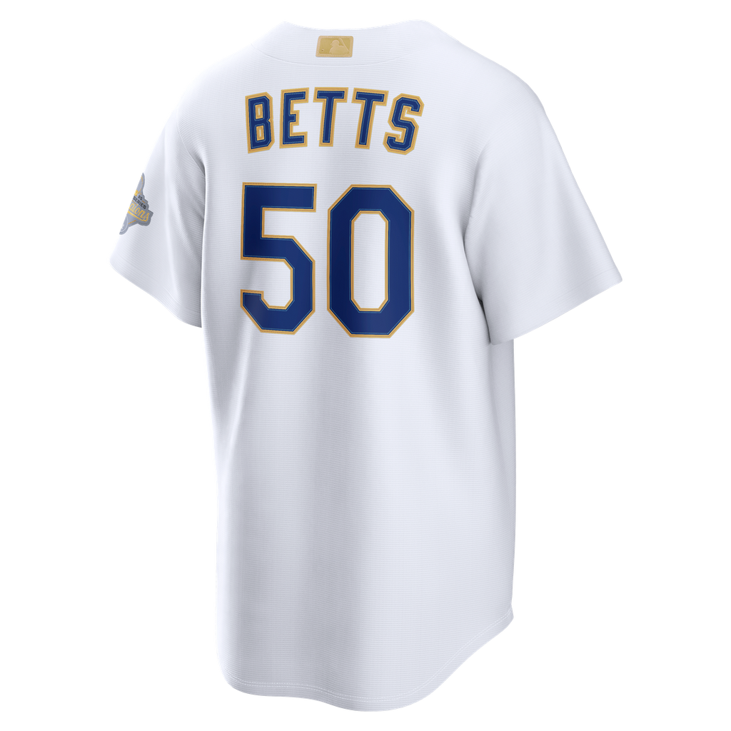 Los Angeles Dodgers Mookie Betts Nike 2026 Gold Collection Stadium Jersey - White Team Jersey Sports Fan Apparel