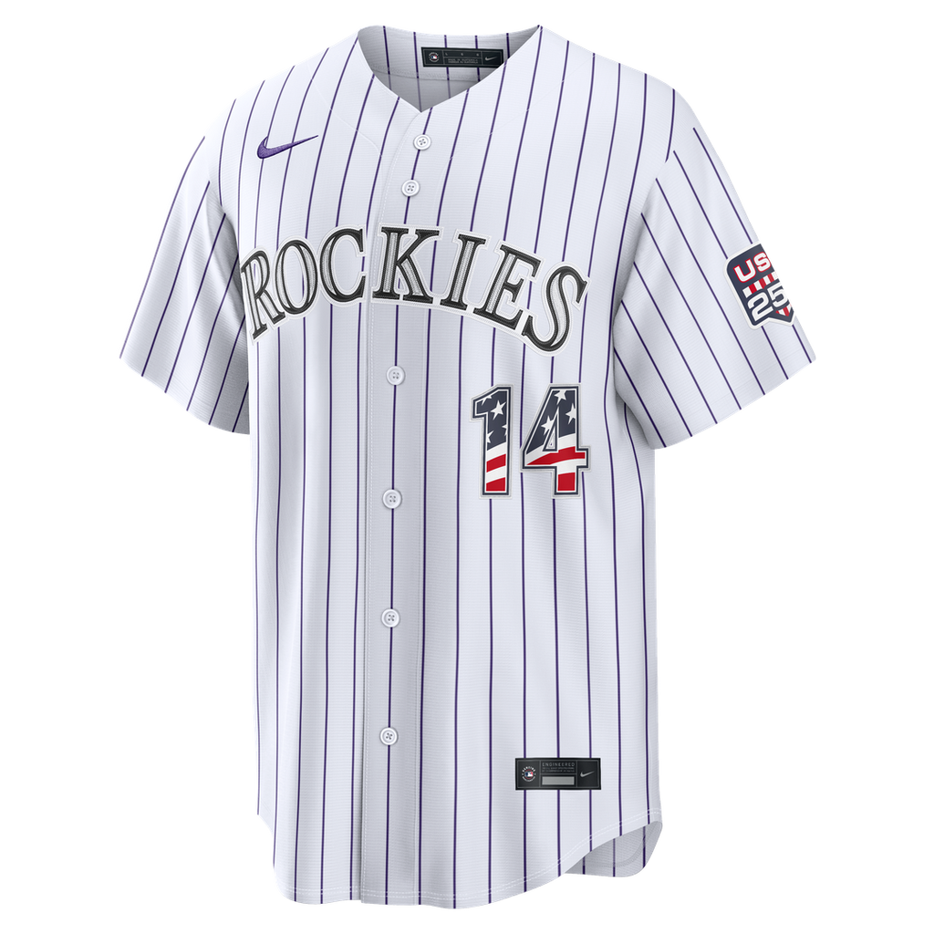Colorado Rockies Ezequiel Tovar Nike USA 250 Fourth of July Home Stadium Jersey - White Team Jersey Sports Fan Apparel