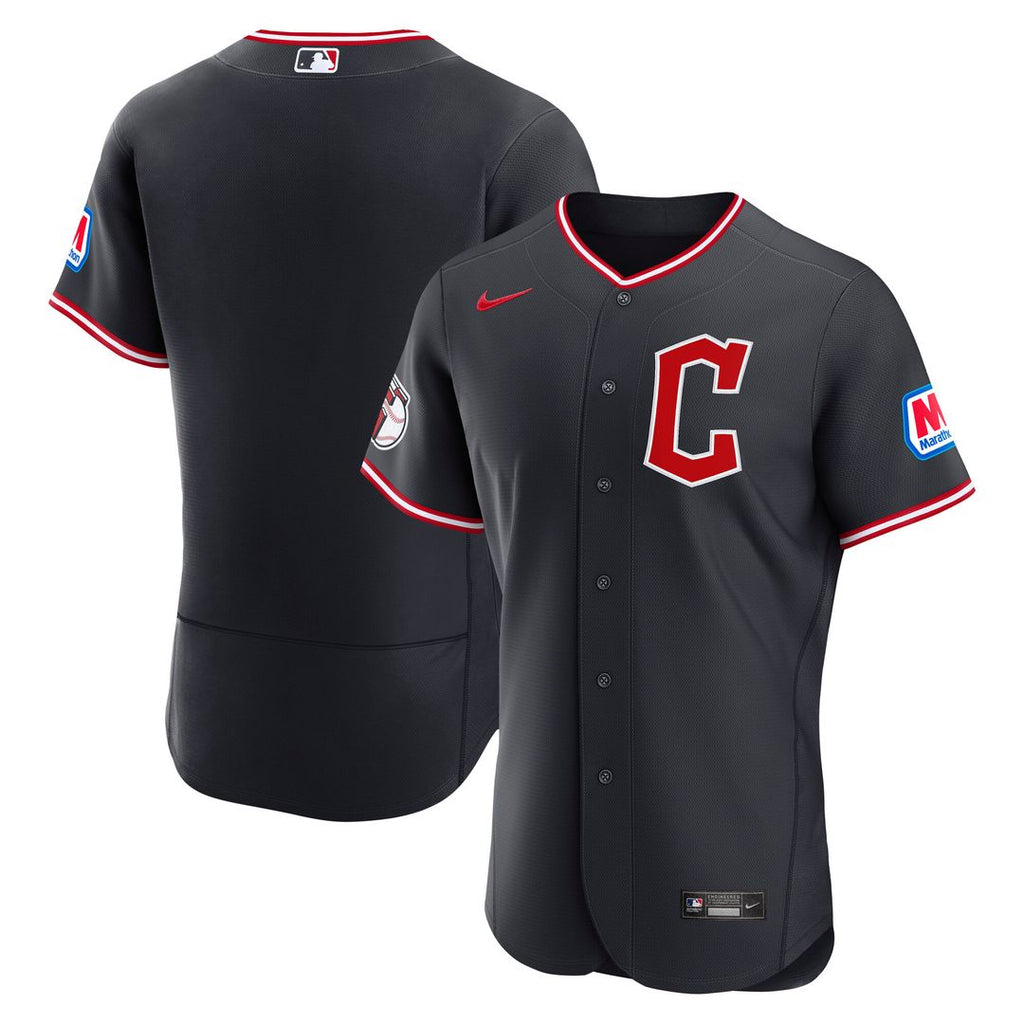 Cleveland Guardians Nike Alternate Authentic Sponsor Patch Jersey - Navy Team Jersey Sports Fan Apparel